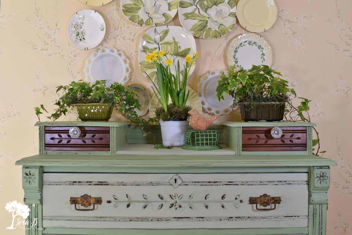 Dresser Makeover in Vintage Green