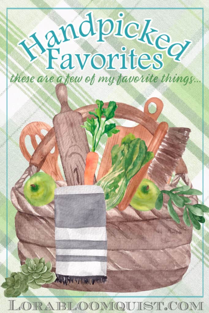 Shopping basket art full of Handpicked Favorites