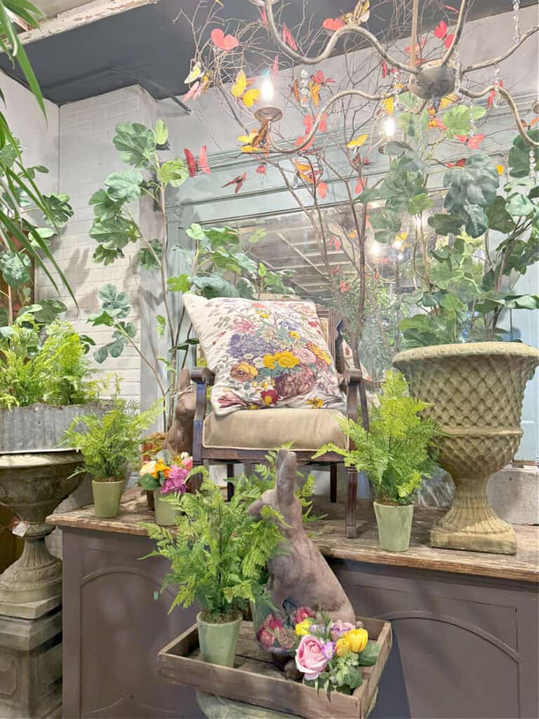Spring decor in floral shop.
