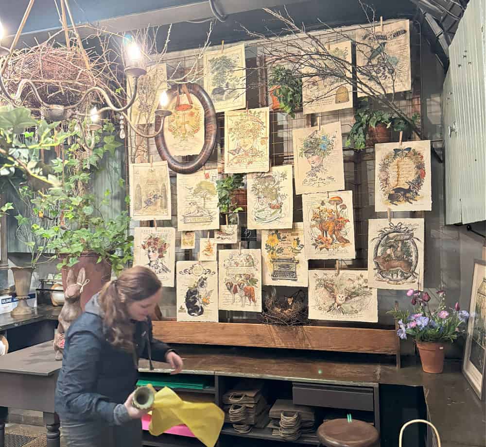 Floral shop check out counter display.