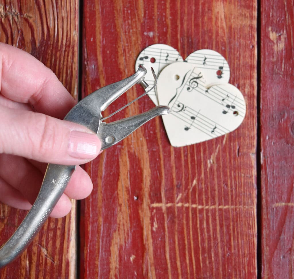 Paper punch to make paper heart garland.