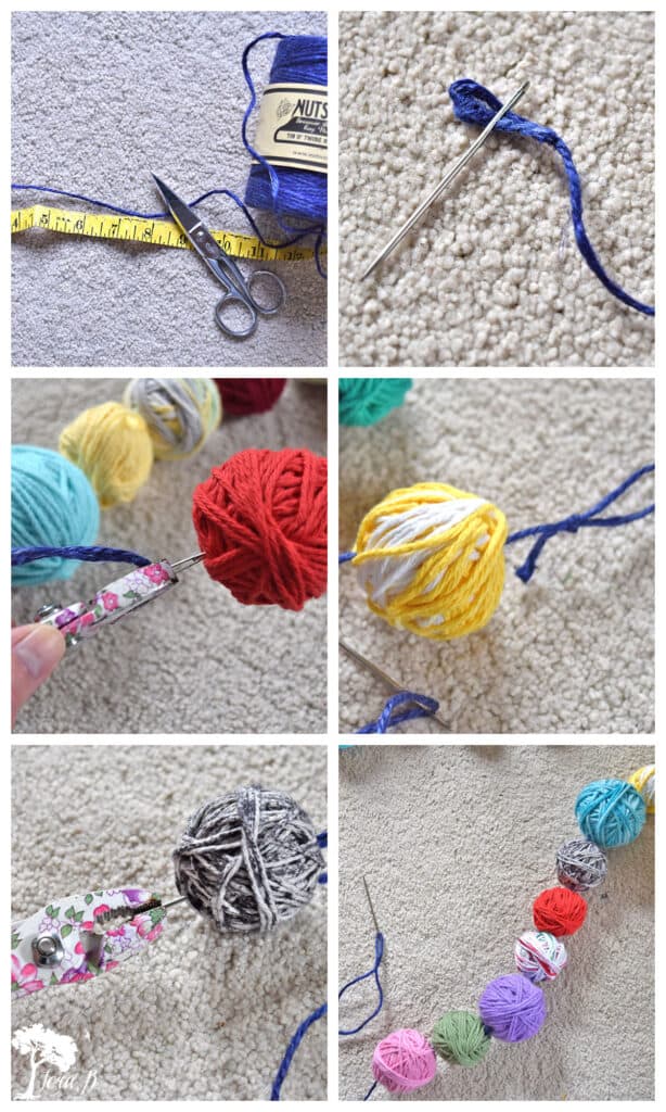 Easy Yarn Ball Garland How To - Lora Bloomquist~Create & Ponder