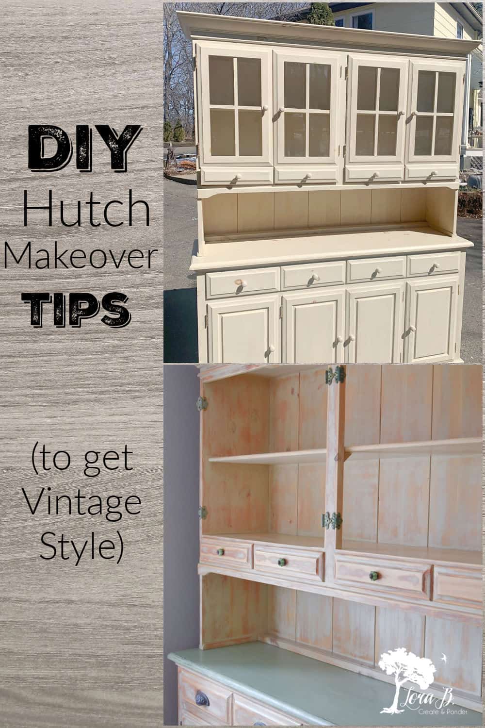 DIY Hutch Makeover Tips (with Vintage Style) Lora BloomquistCreate