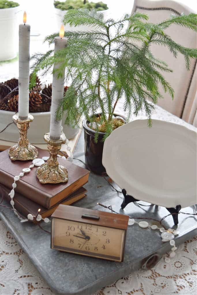 Vintage inspired centerpiece.