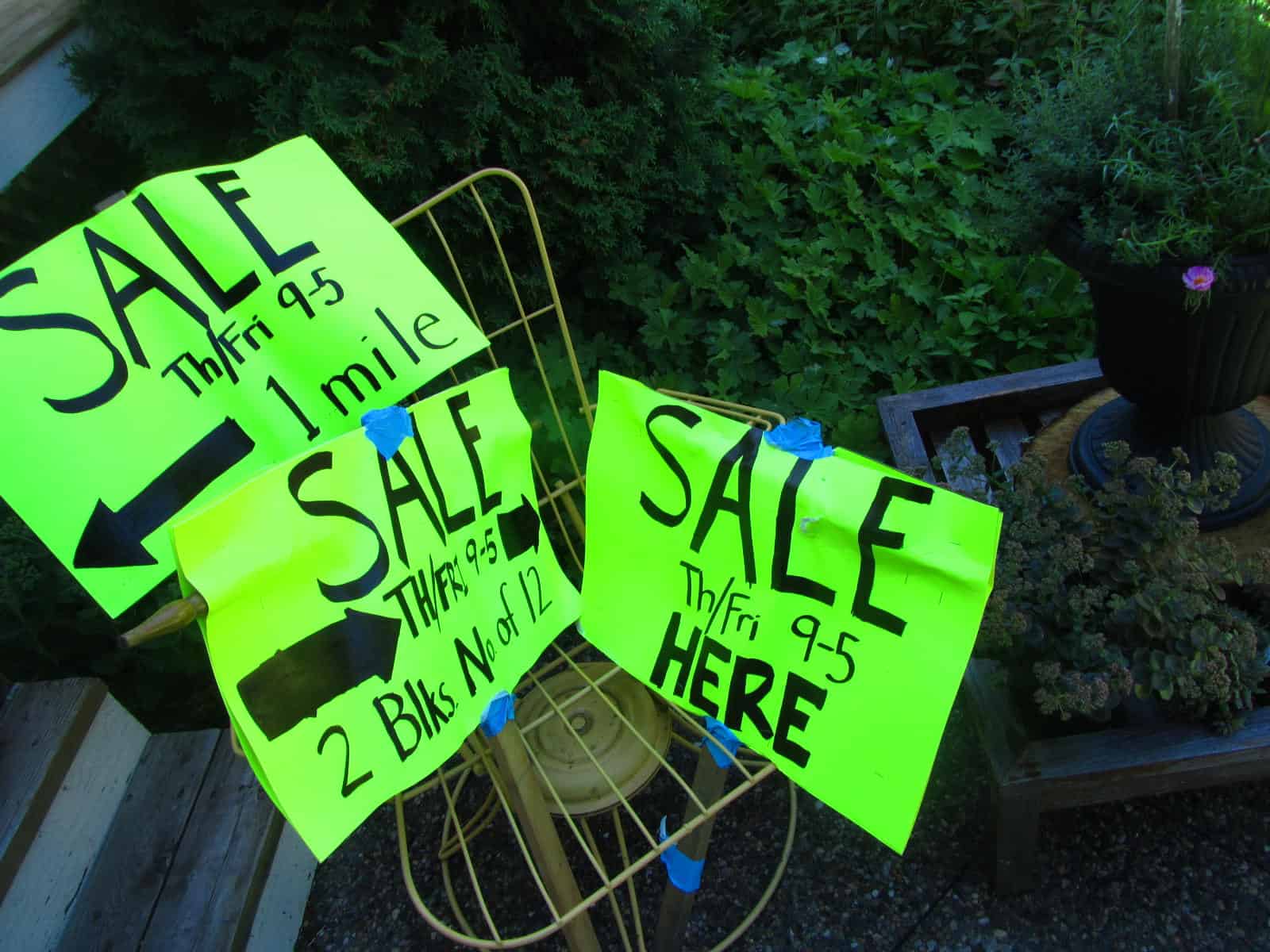 Garage Sale signs