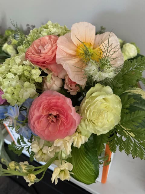 Bride's bouquet with summer flowers.