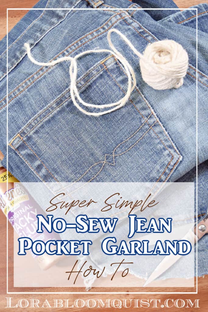 Jeans and twine to make DIY garland.