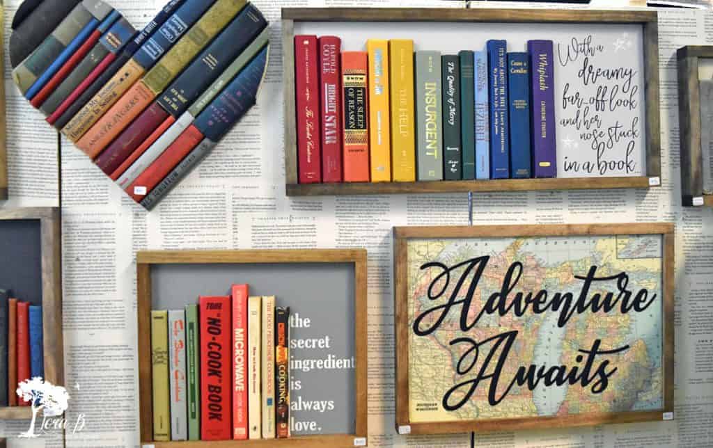 vintage books repurposed