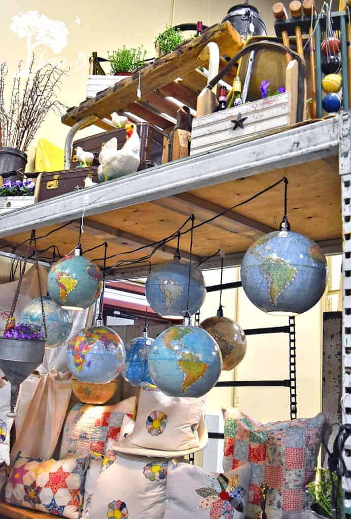 upcycled globes display
