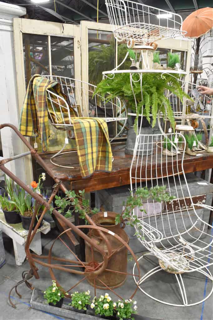 Vintage garden furniture display