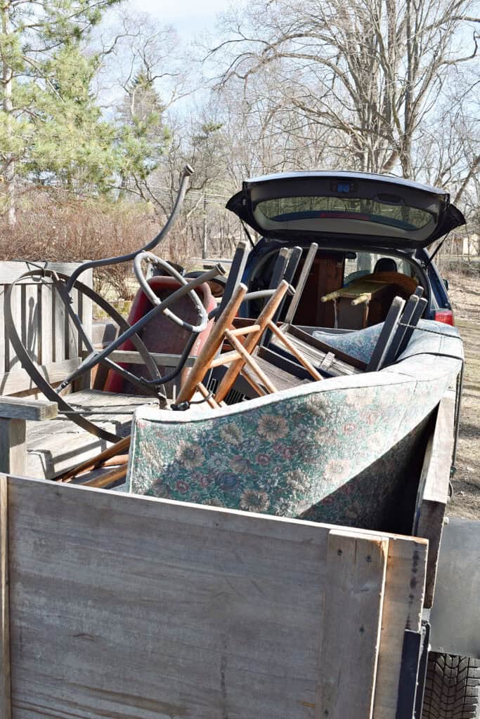 Trailer full of curbside junking finds.