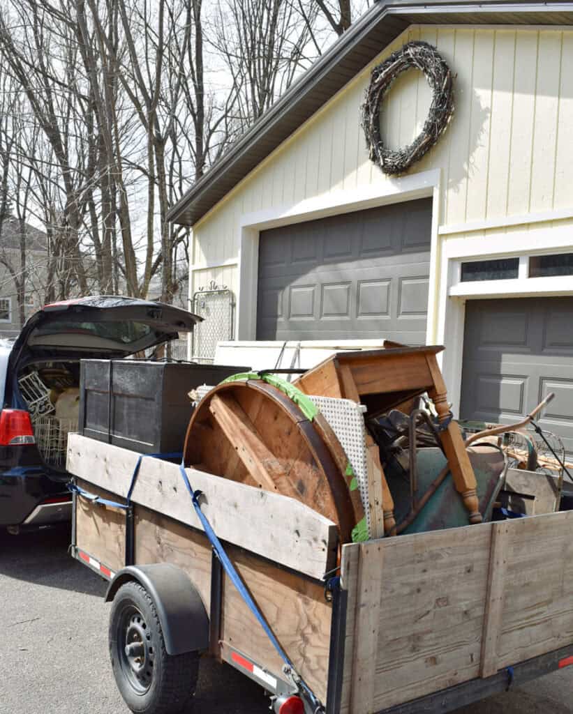 Trailer load of vintage curbside junking finds.