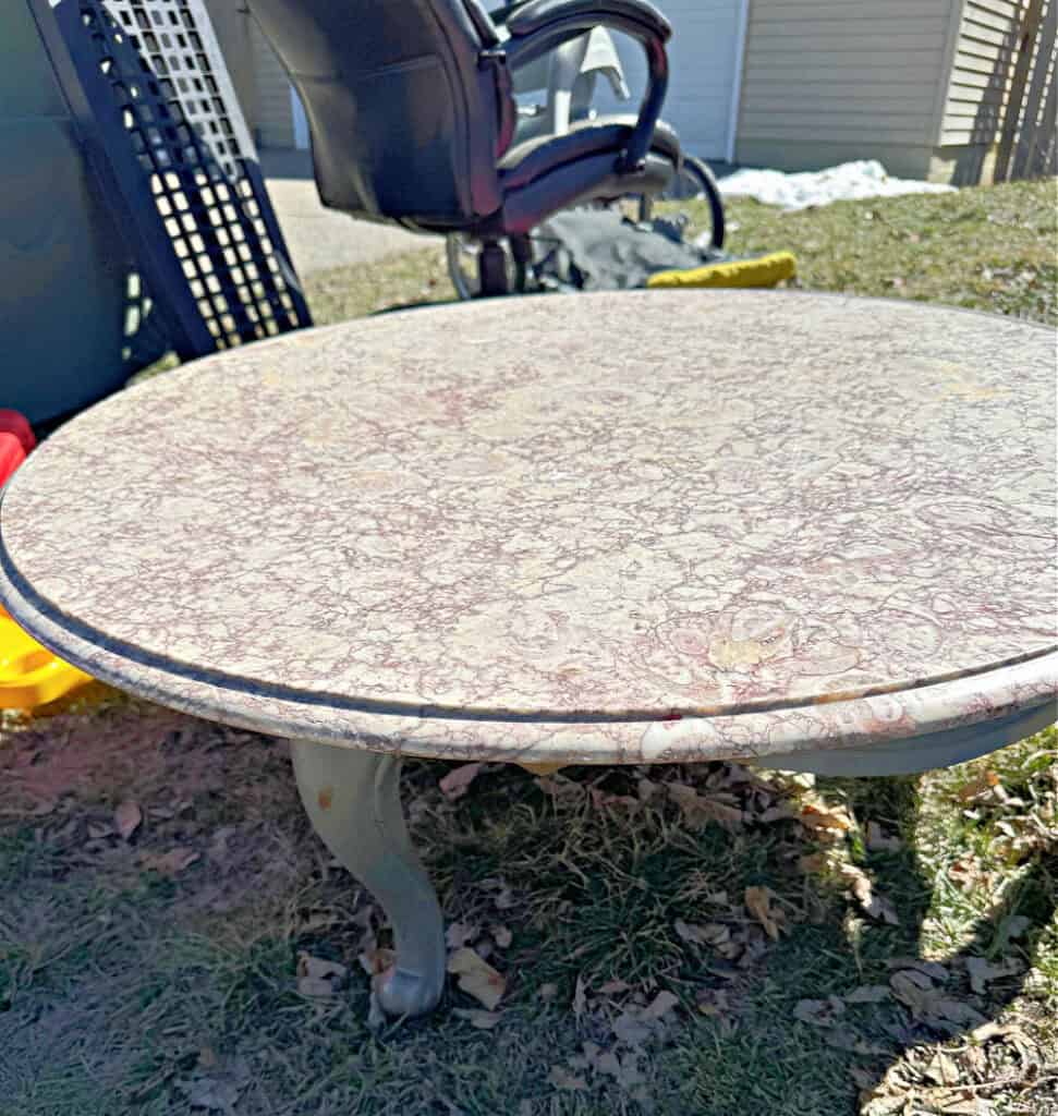 Marble top coffee table.