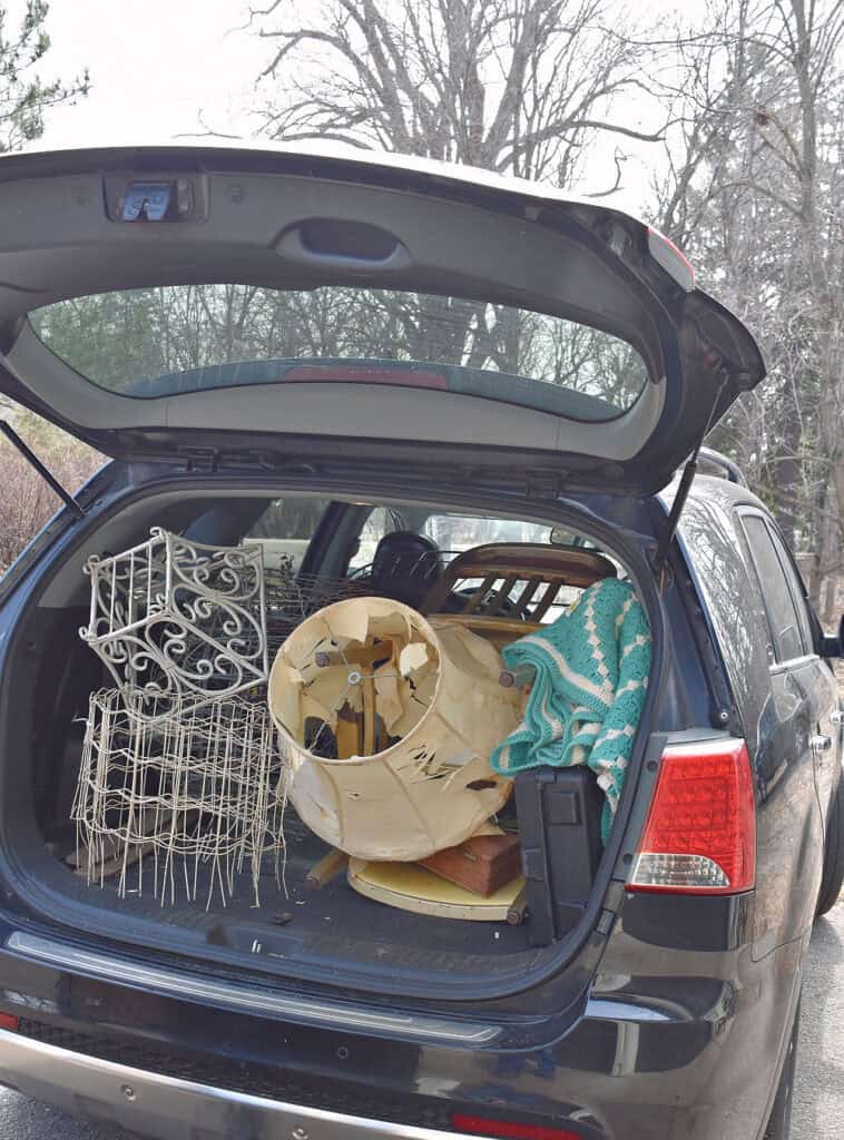 Carload of vintage curbside junking finds.