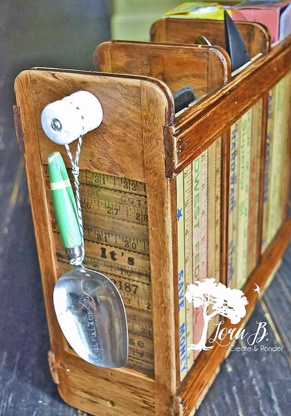 Repurposed Vintage Sewing Machine Drawer Organizer