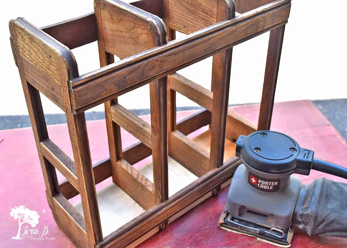 Creative Craft Paint Storage using vintage sewing machine drawers