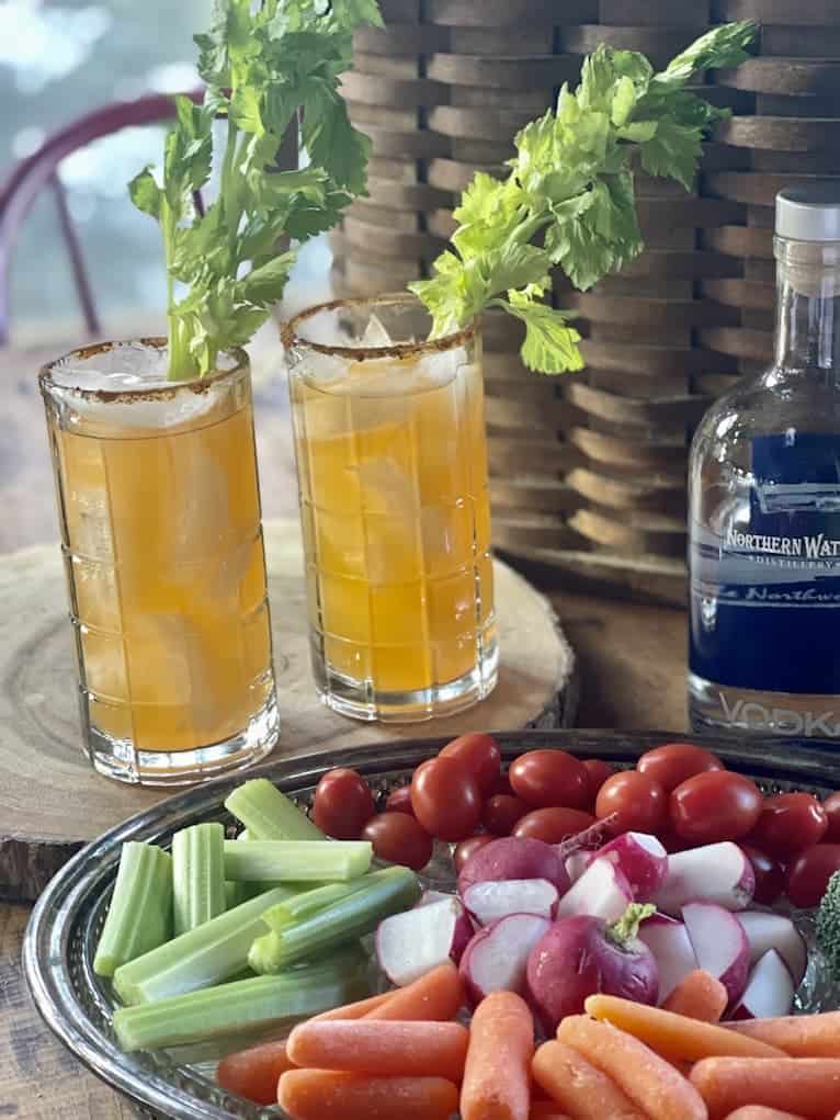 Easter mixed drink with veggies