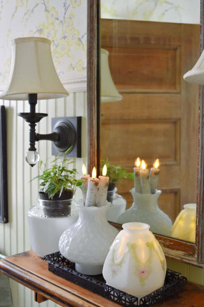 Old light globes repurposed as decor.