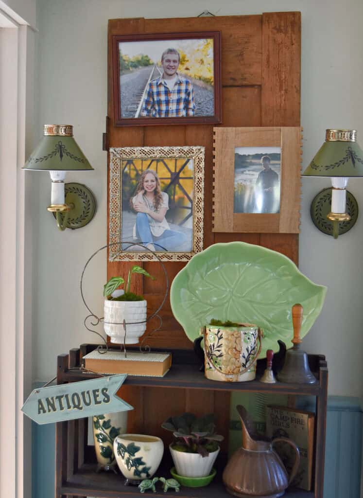Vintage wall sconces with new bulbs.
