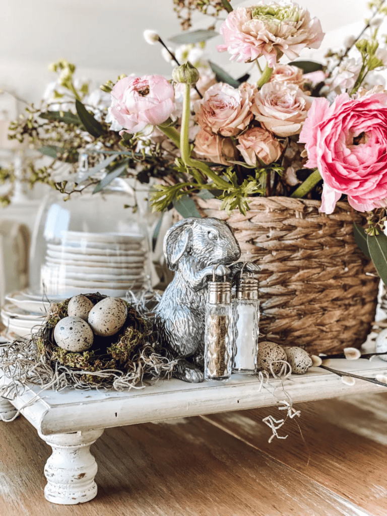 Romantic Easter centerpiece.