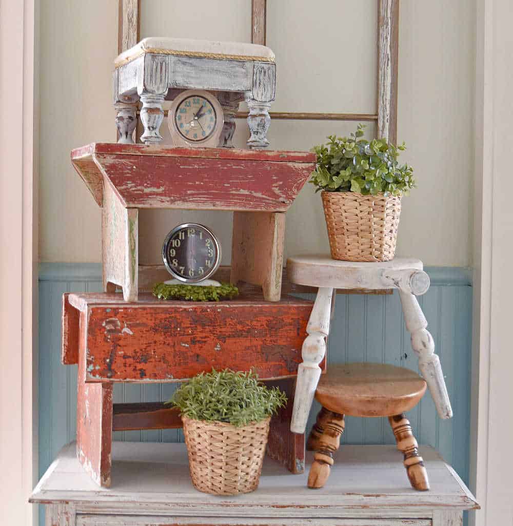 DIY Upcycled Vintage Step Stool