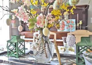 Easter decorated dining room