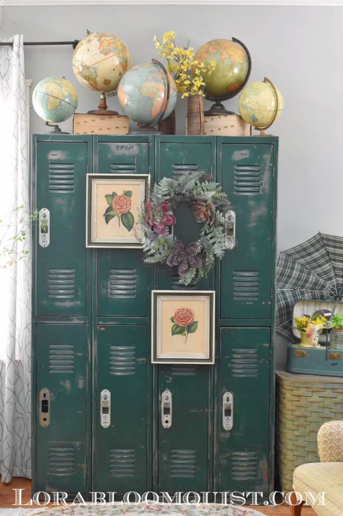 Vintage lockers as home decor and storage