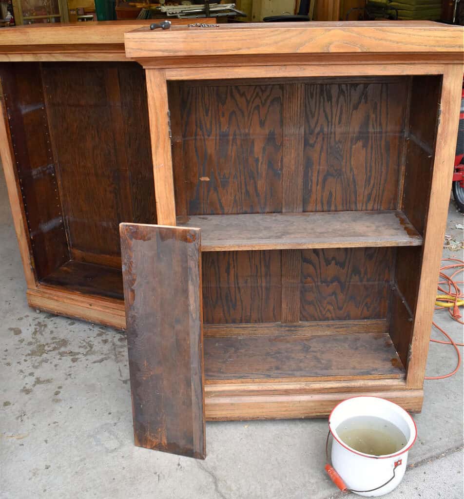 Reviving Old oak built ins.