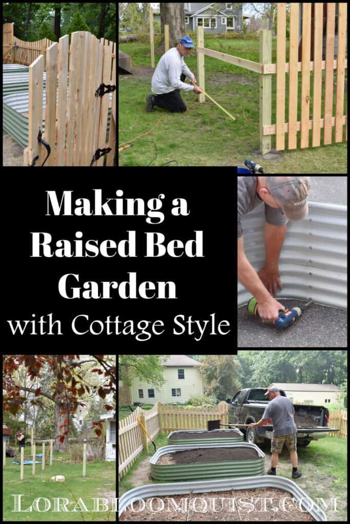 Custom picket fenced garden with raised beds How to.