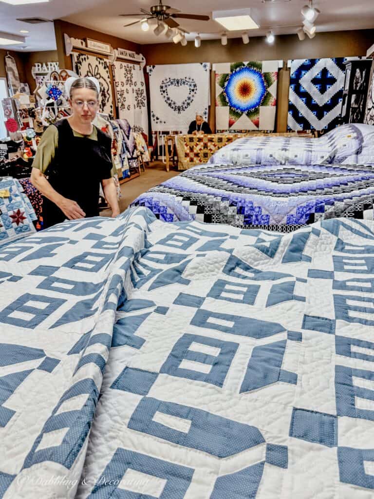 Blue and white vintage quilt