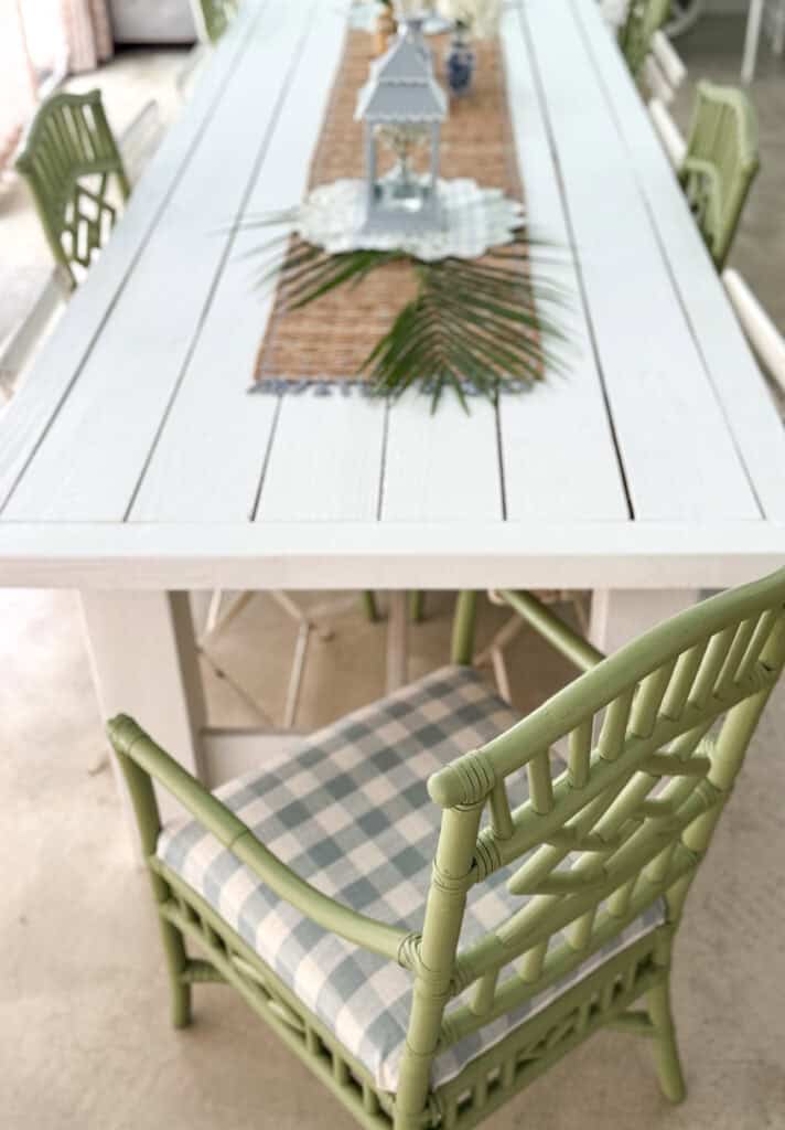 Green rattan chair