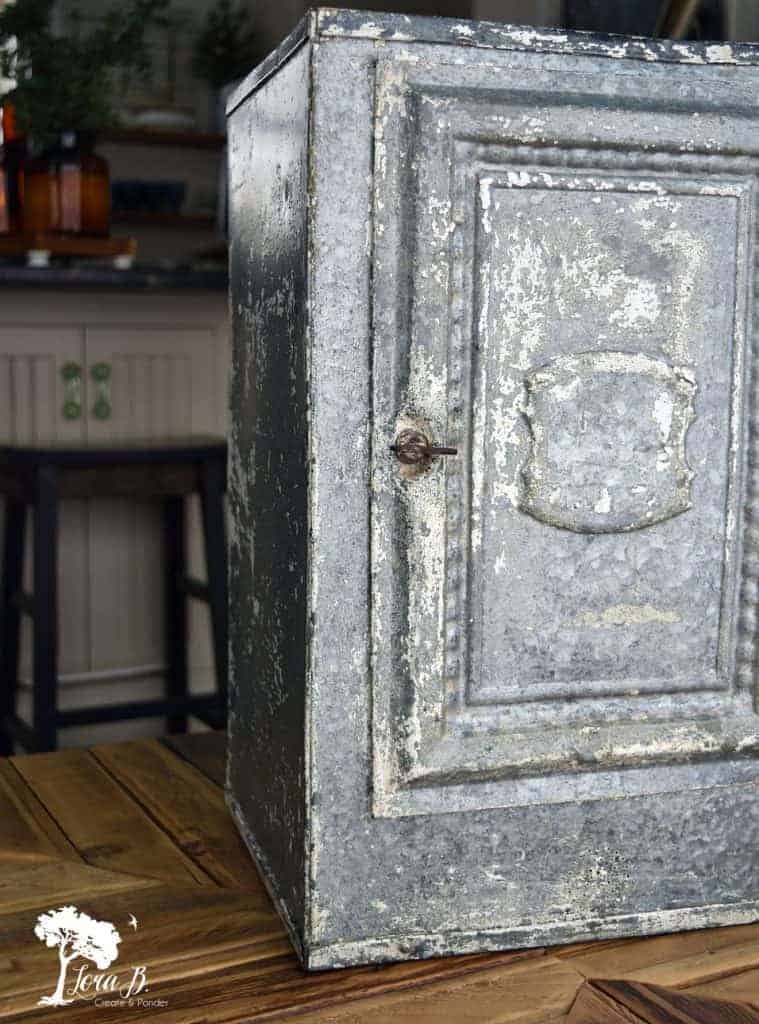 Vintage galvanized pie safe