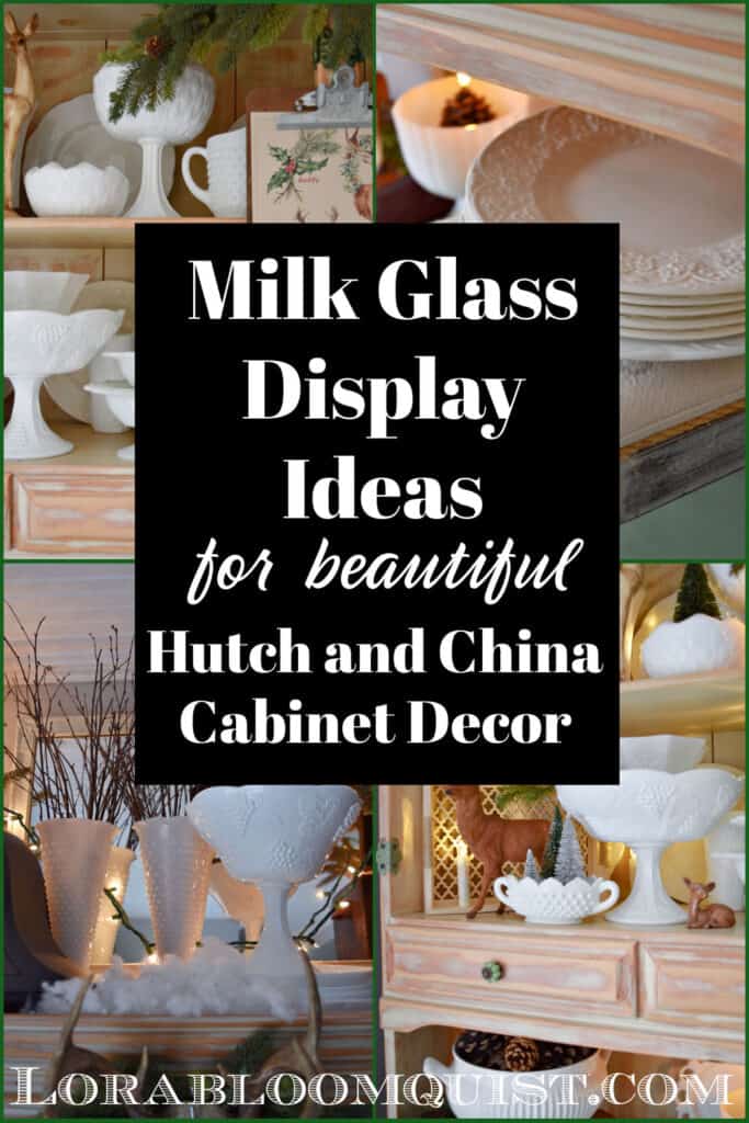 Milk glass display ideas pin.