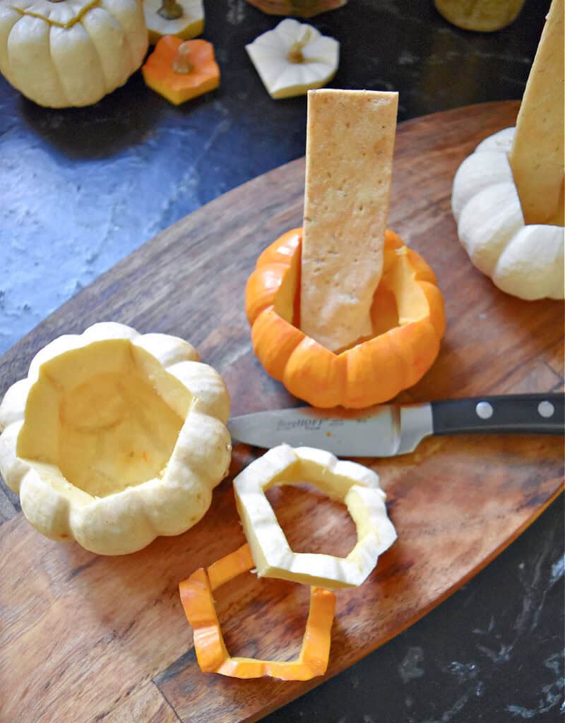 Mini pumpkins to use for charcuteries.