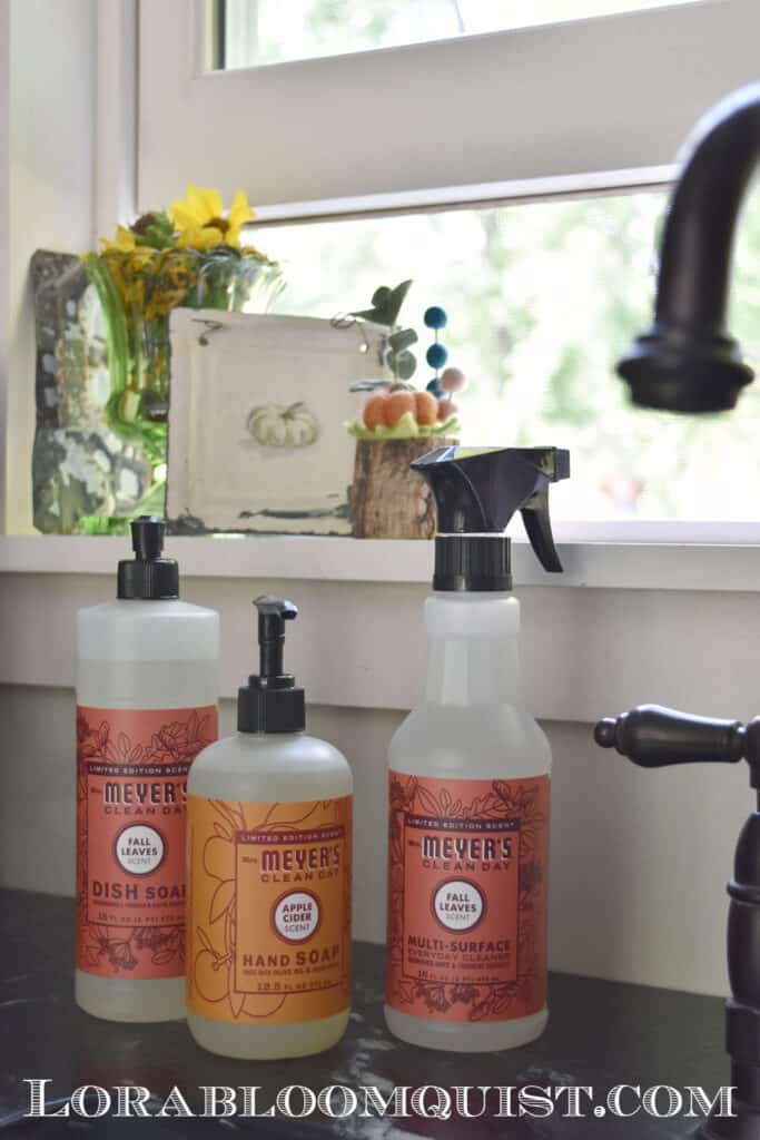 Mrs. Meyers Fall scents by sink.