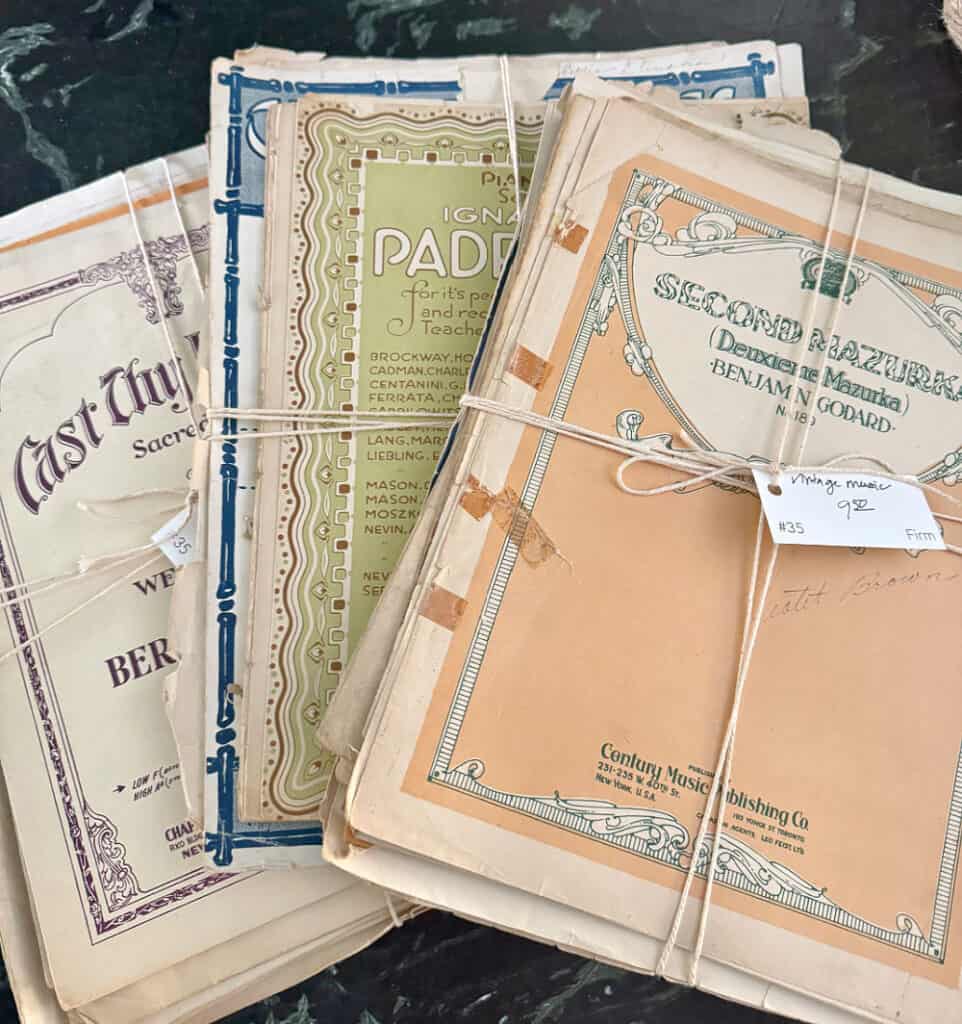 Bundles of vintage music.