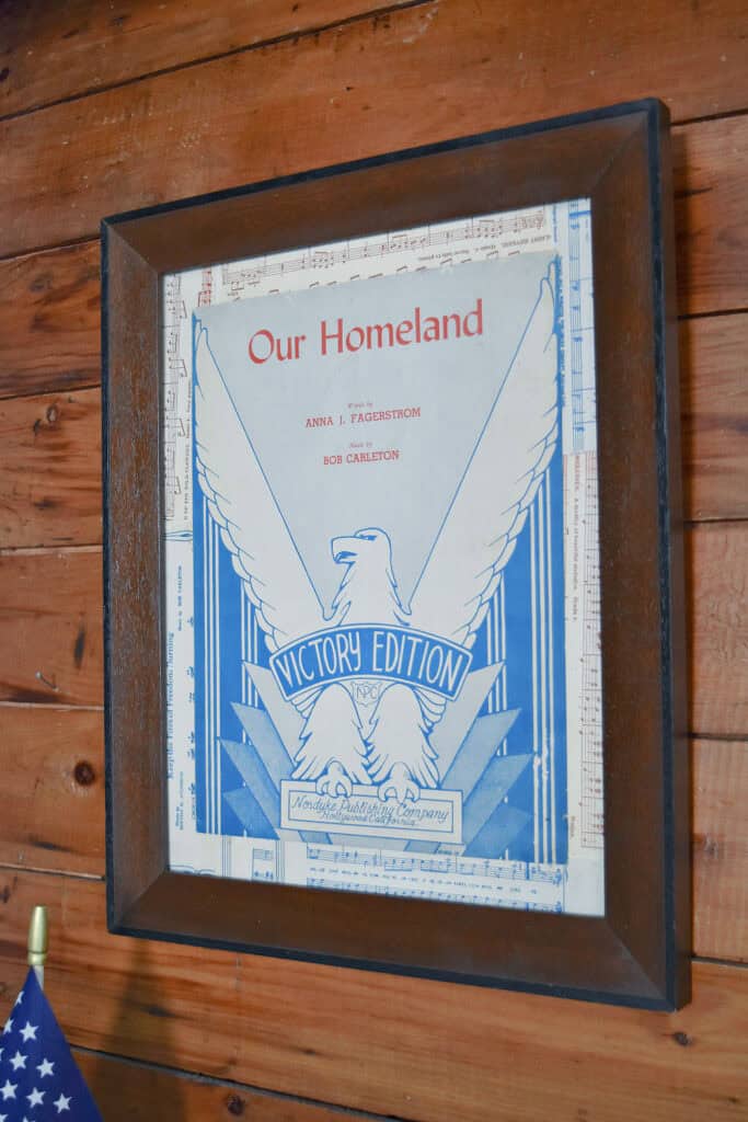 Upcycled vintage music framed art.
