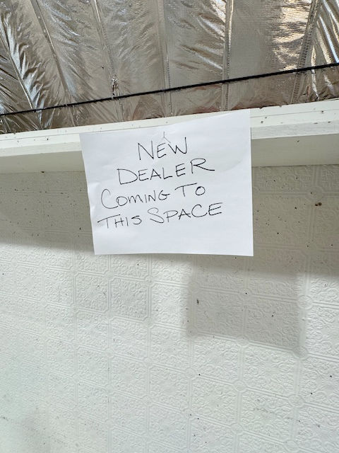 New dealer space sign.