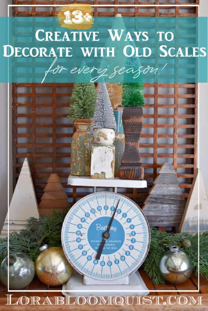 Old Kitchen scale with Christmas trees.