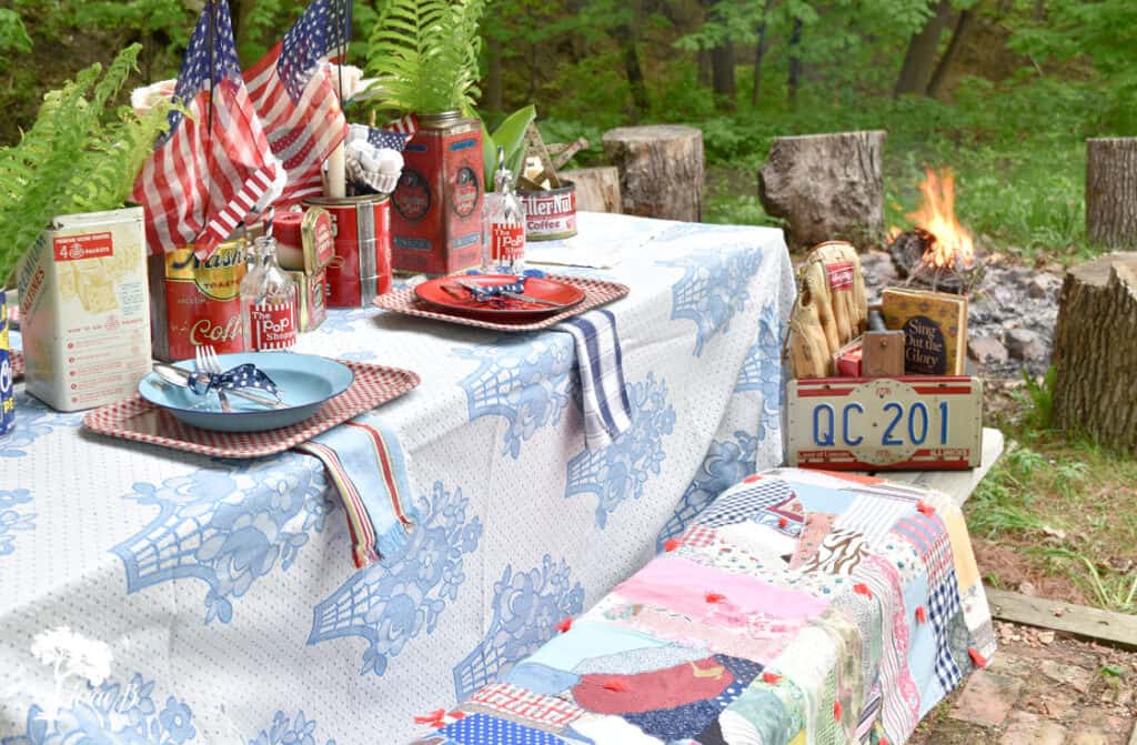 Red white and blue picnic decor