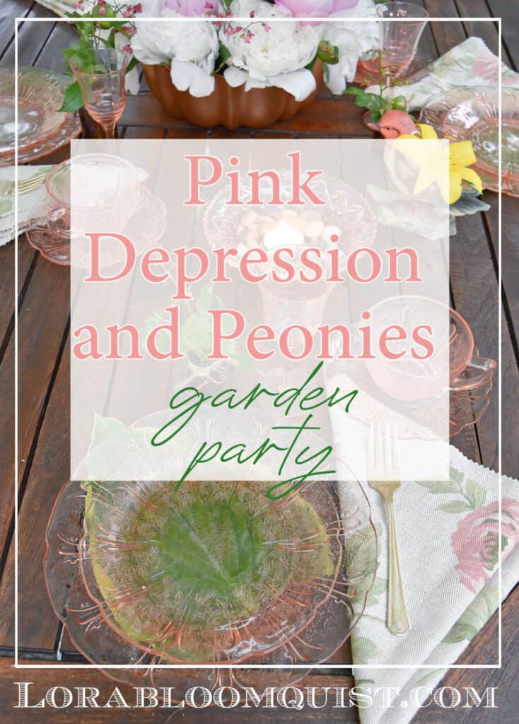 Pink depression glass for Spring tablescape