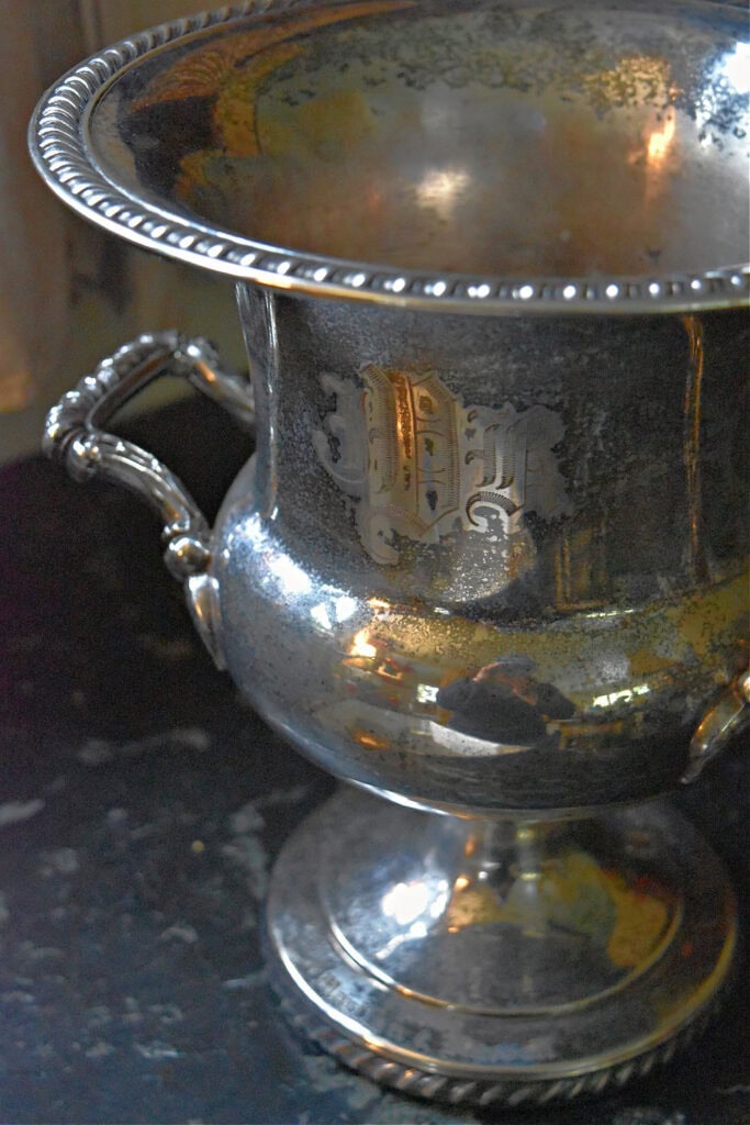 Vintage silver ice container.