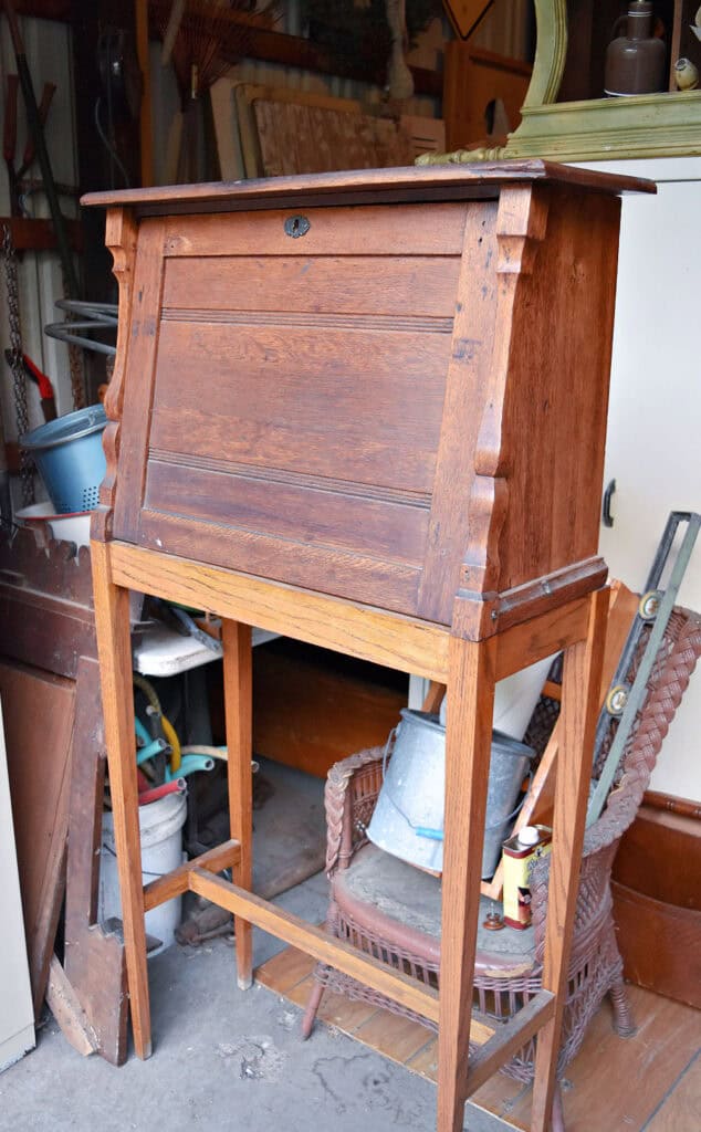 Antique wooden wall desk.