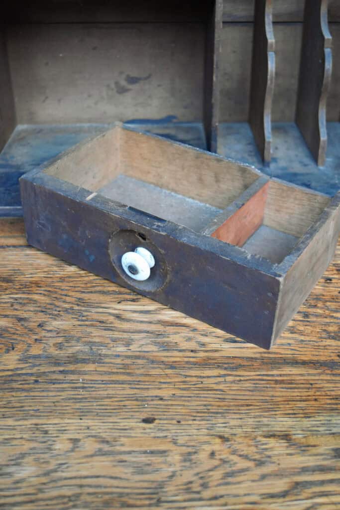 Antique desk drawer.