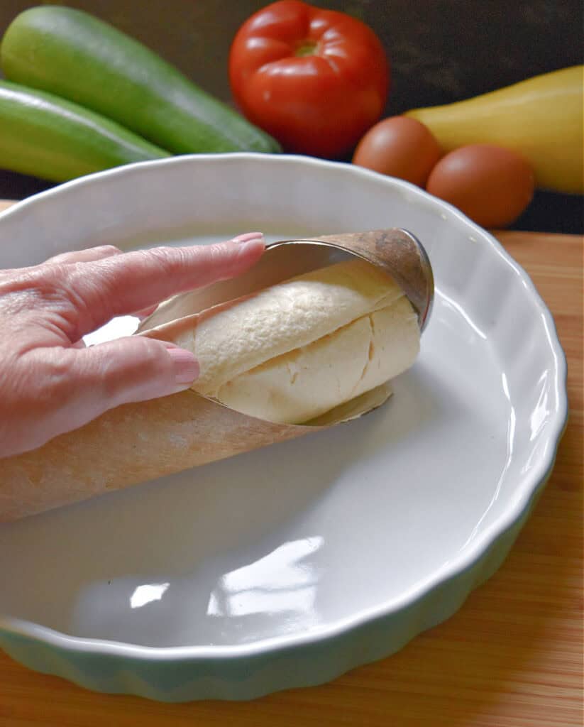 Opening crescent roll crust.