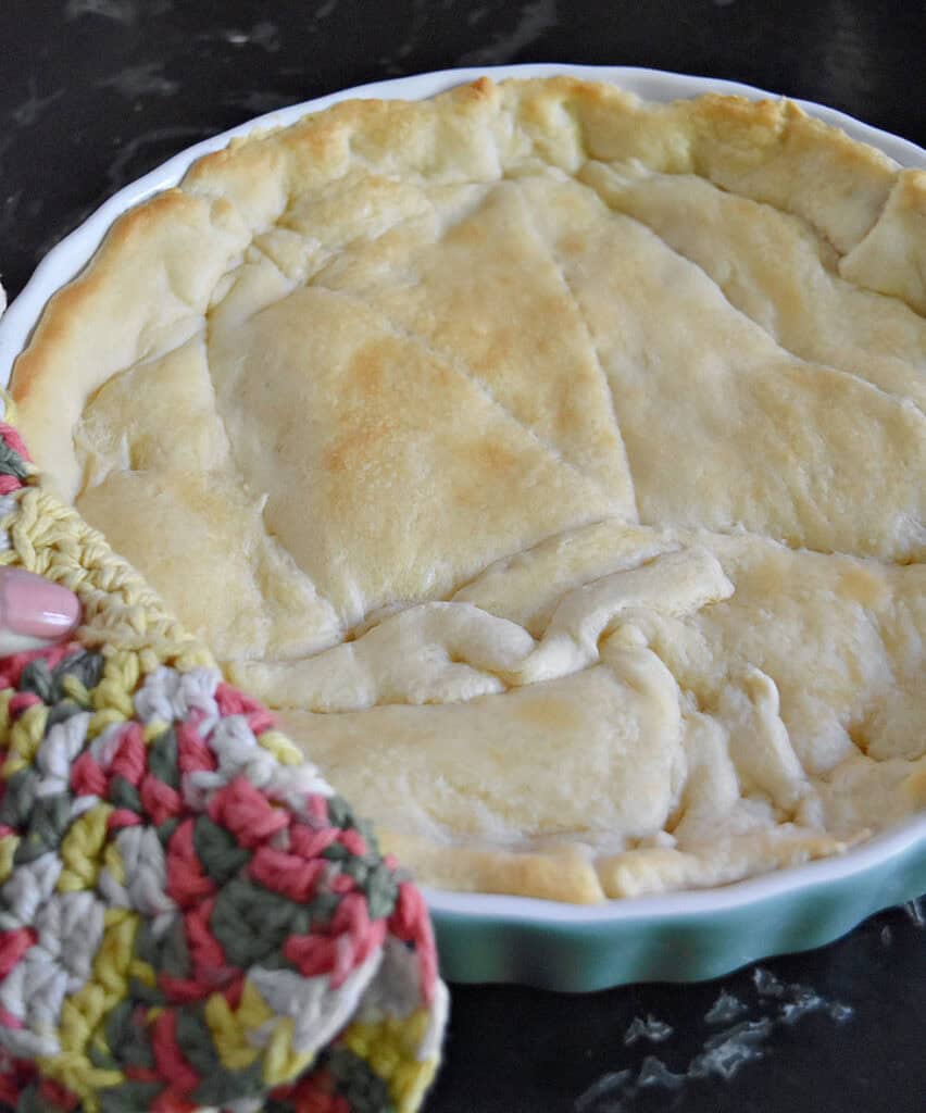 Baked crescent roll crust.