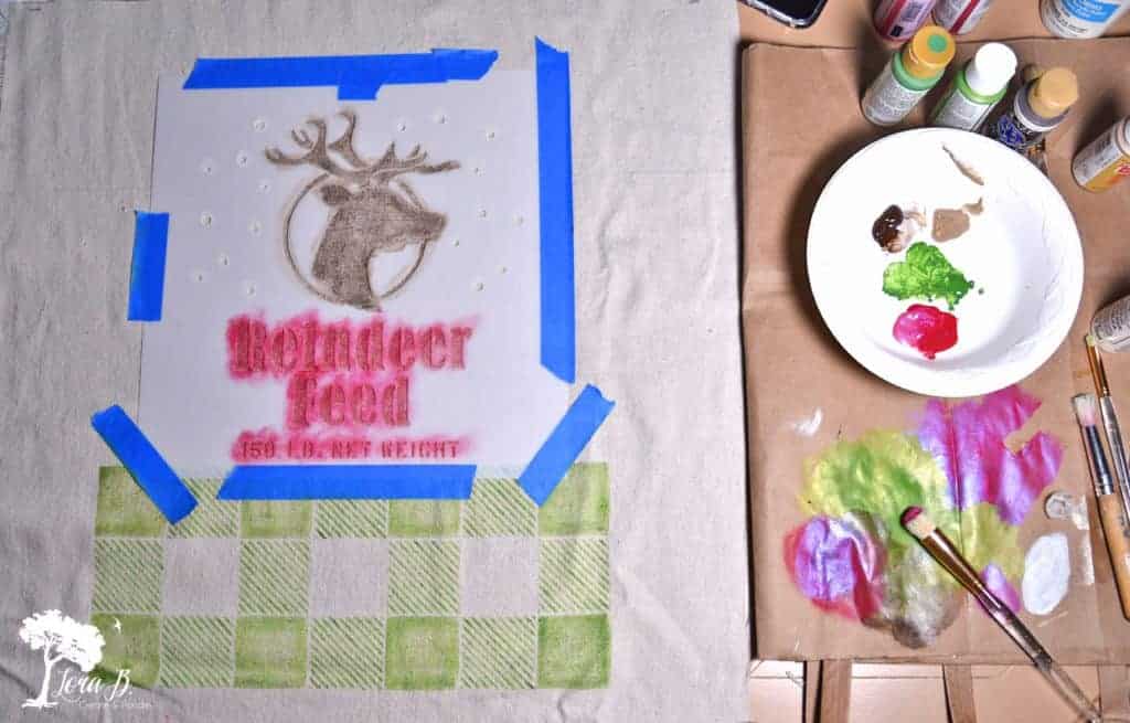 feedsack Rudolph pillow