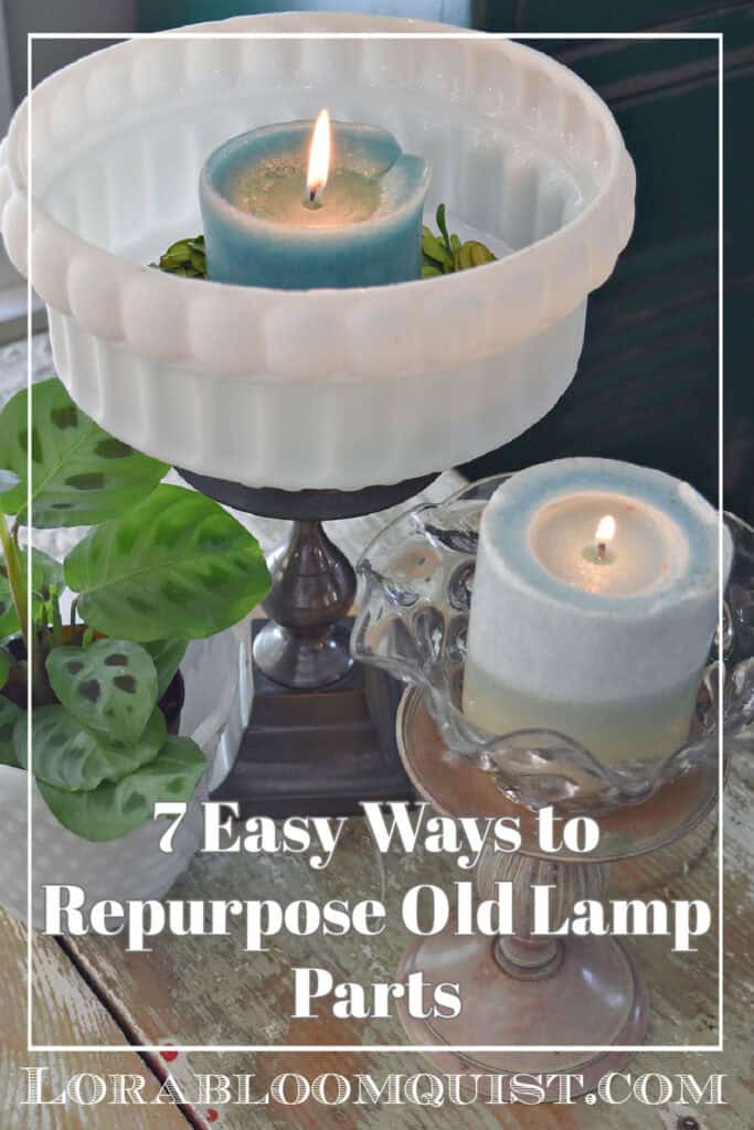 Vintage light globes repurposed with candles.