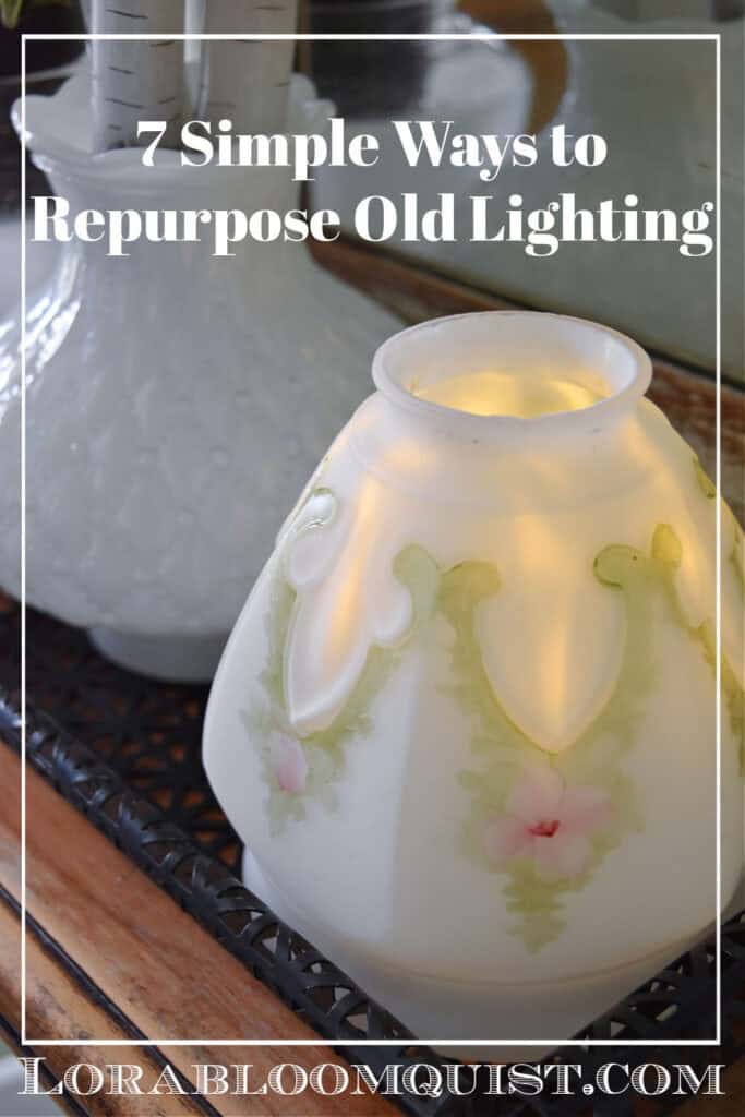 Antique handpainted light globe with candle.