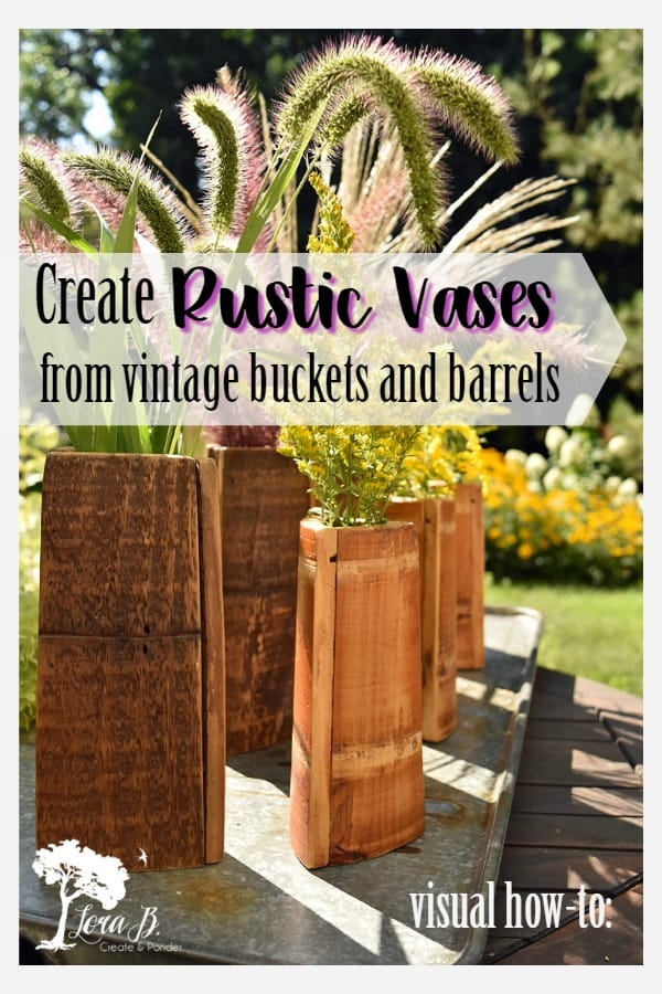 Repurposed Vintage Bucket Rustic Vase